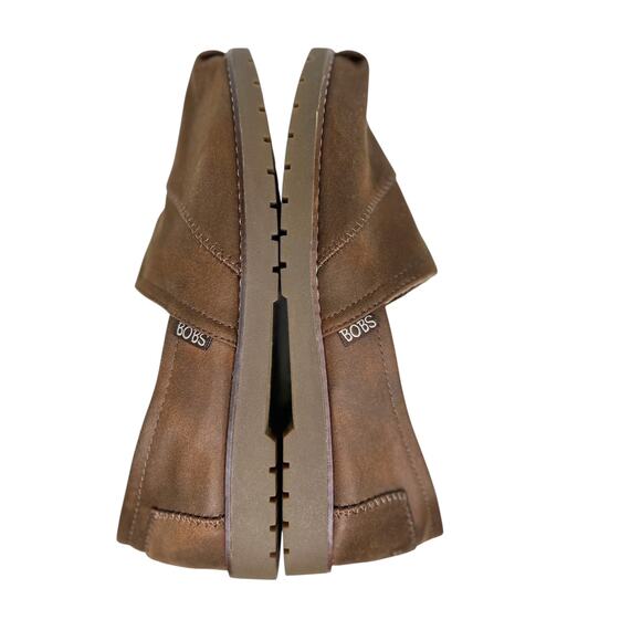 Bobs Chill Lugs Urban Spell Brown Microfiber Flat Slip On Loafer Shoes - Picture 6 of 8